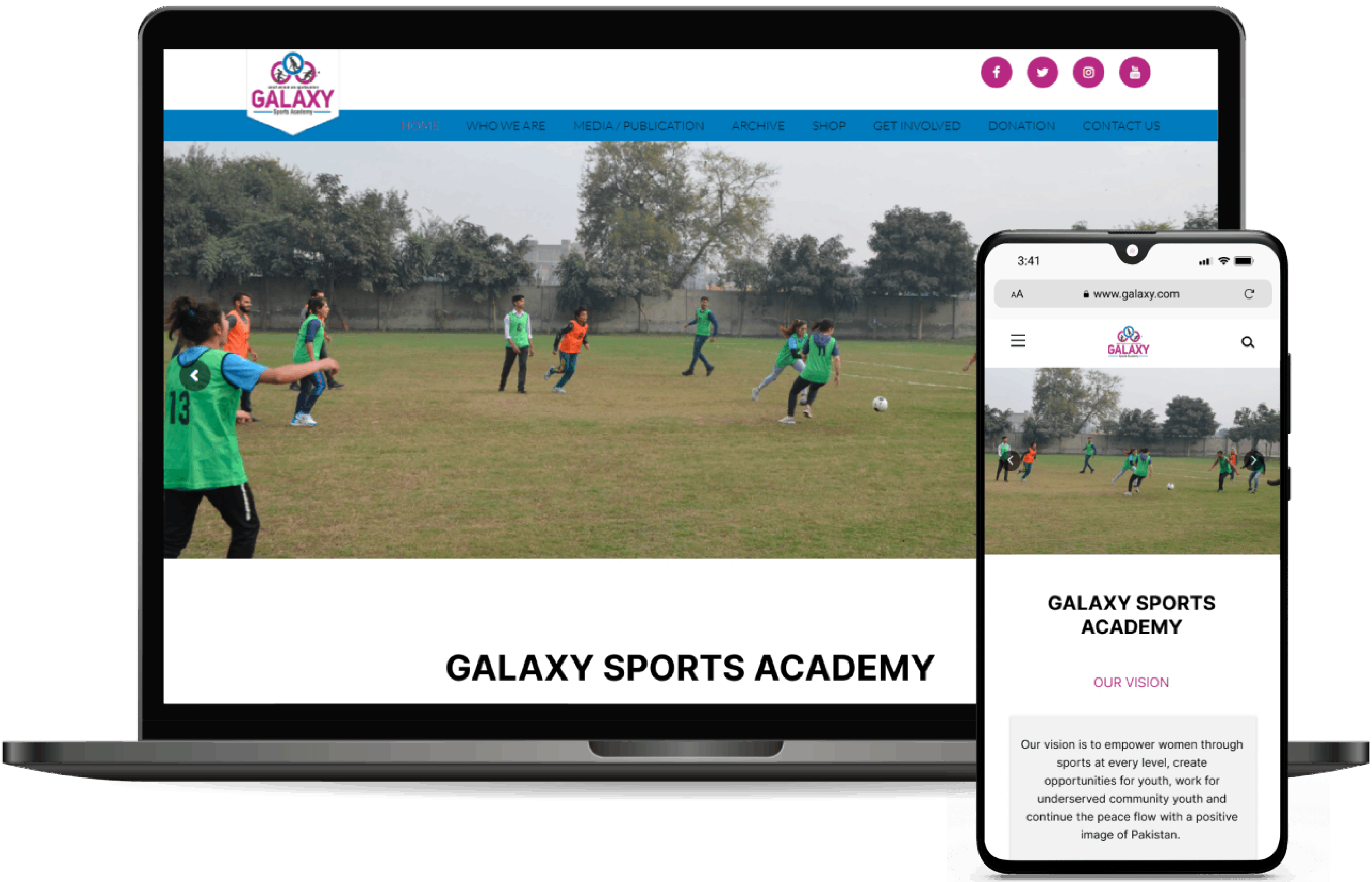 Devinsta Galaxy Sports Web Design